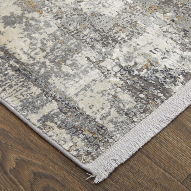Viscose Abstract Indoor Rug, Rectangle 3'1" x 5'