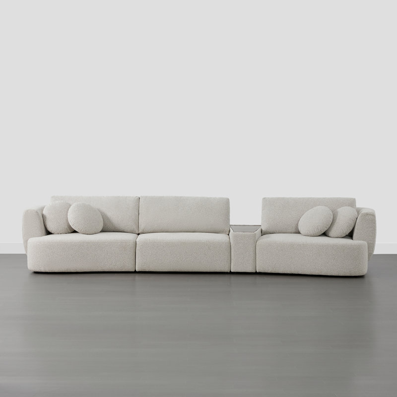 Aneika 159''W 4-Piece Curved Modular Oversized Sectional, Gray