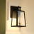  Sutton 12.25 in. H 1-Light Matte Black Contemporary Motion Sensor Dusk to Dawn Outdoor Wall Light, Clear Seeded Glass, LED Compatible, Use for Exterior Porch Patio Front Door or Garage-1005475634