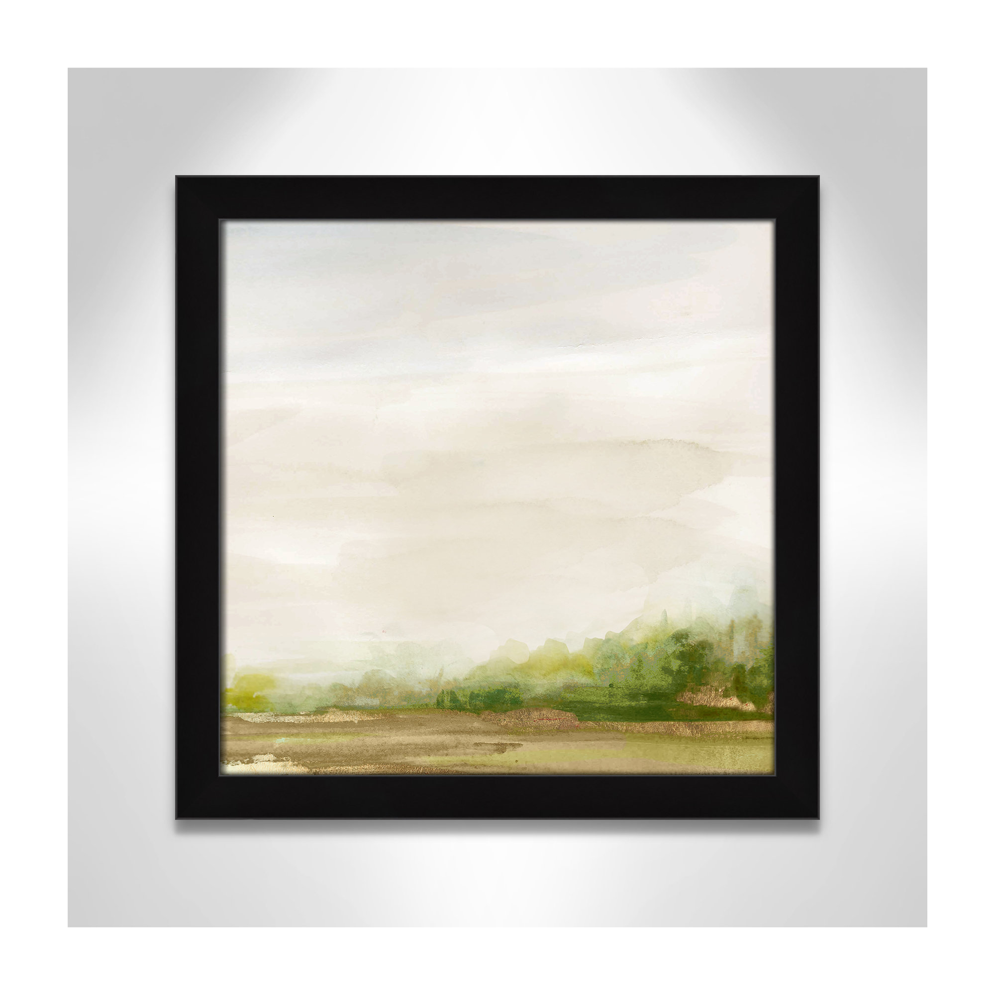 Evening Stroll - Picture Frame Painting, Black Framed, 18" H x 18" W x 1.12" D