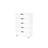46.46'' H White 5-Drawer Dresser with Wheels, Lingerie Chest, Nightstand