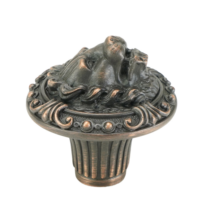 LION IN WINTER KNOB; ANTIQUE NICKEL, Oil Rubbed Bronze