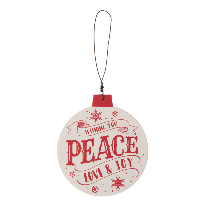Ornement rond boule de noël en bois