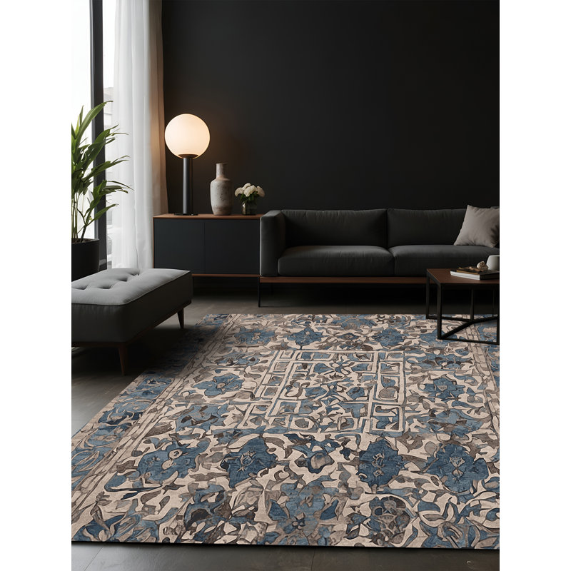 Silky Soft Plush Gray Area Rug, Square 5'