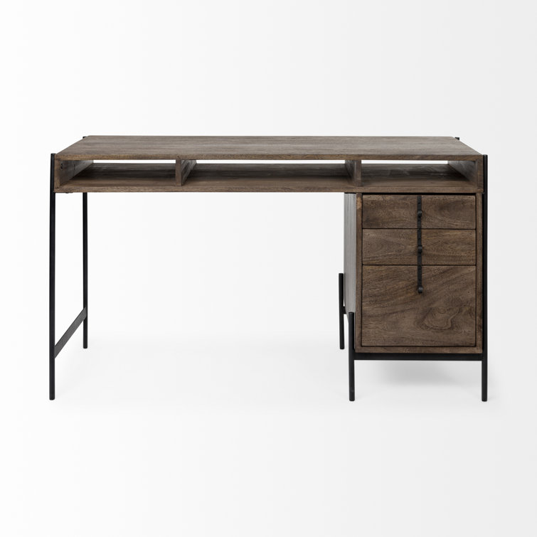 Dey 2 Piece Rectangular Writing Desk Office Set with Chair
