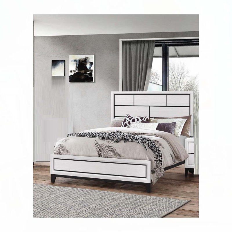 Panel Low-profile Bed, Twin, White