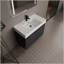 Meuble-lavabo sur pied 36 po avec lavabo en résine, armoire de rangement avec portes à fermeture douce