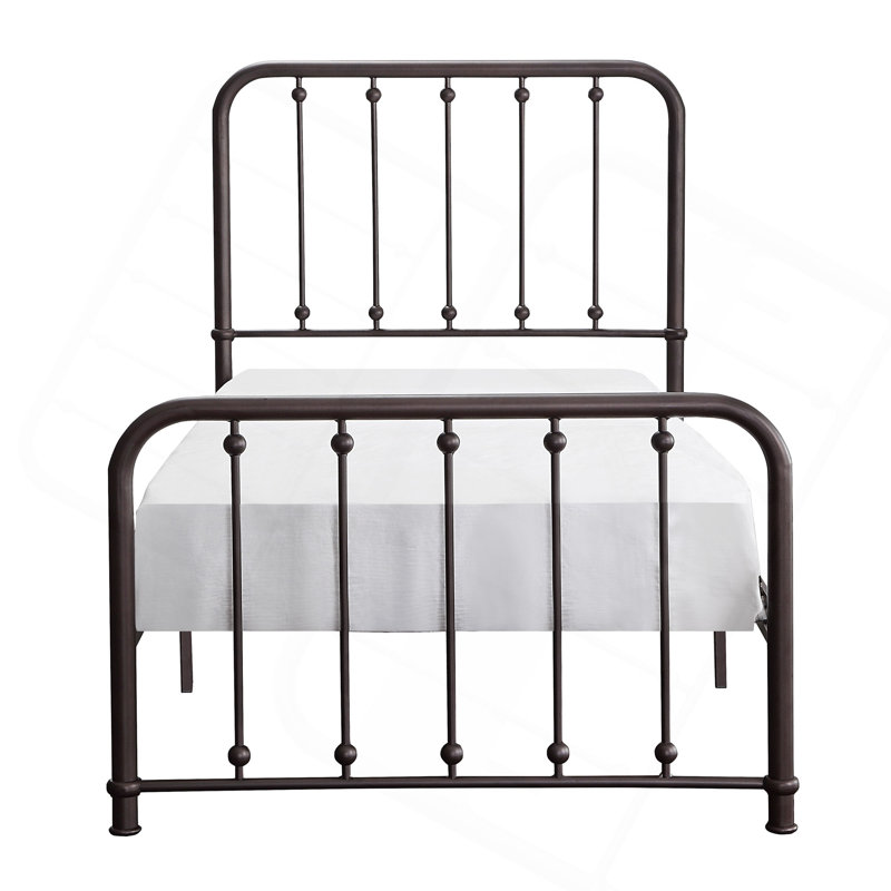 Lit plateforme classique Classic, Lit simple, Bronze Antique