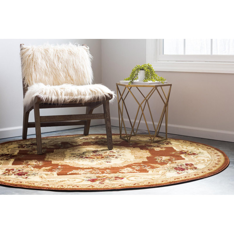 Tapis oriental Debora, Rond 7 pi 10 po, Orange