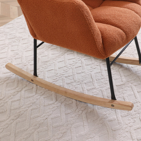 George Oliver Teddy Upholstered Rocking Chair: Glider Rocker with ...
