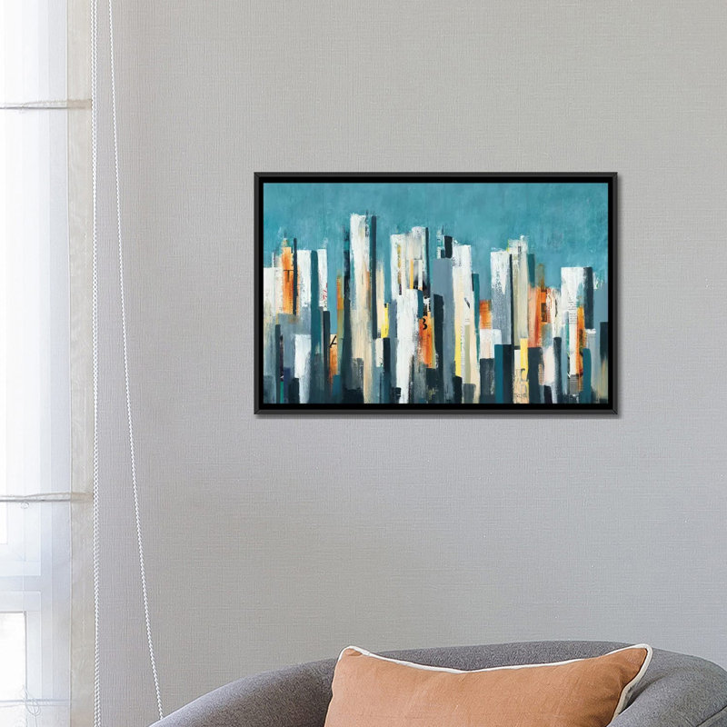 «Urban Play», impression sur toile, H 18 po x l 26 po x P 1,5 po, Toile avec cadre flottant noir, Pas de tapis