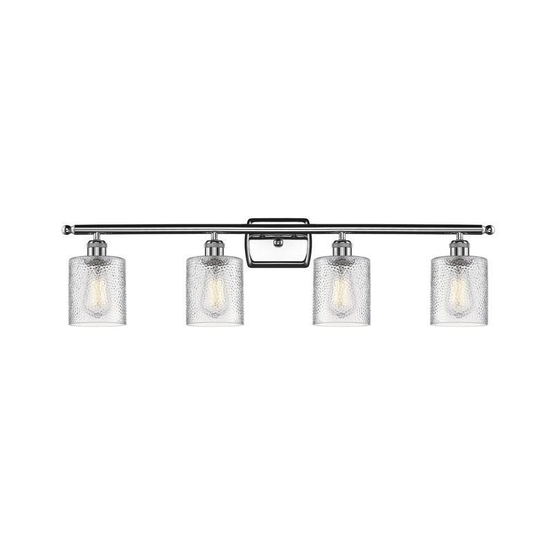 Éclairage pour salle de bain 4 lumières à intensité variable Leilani, Chrome poli, Transparent