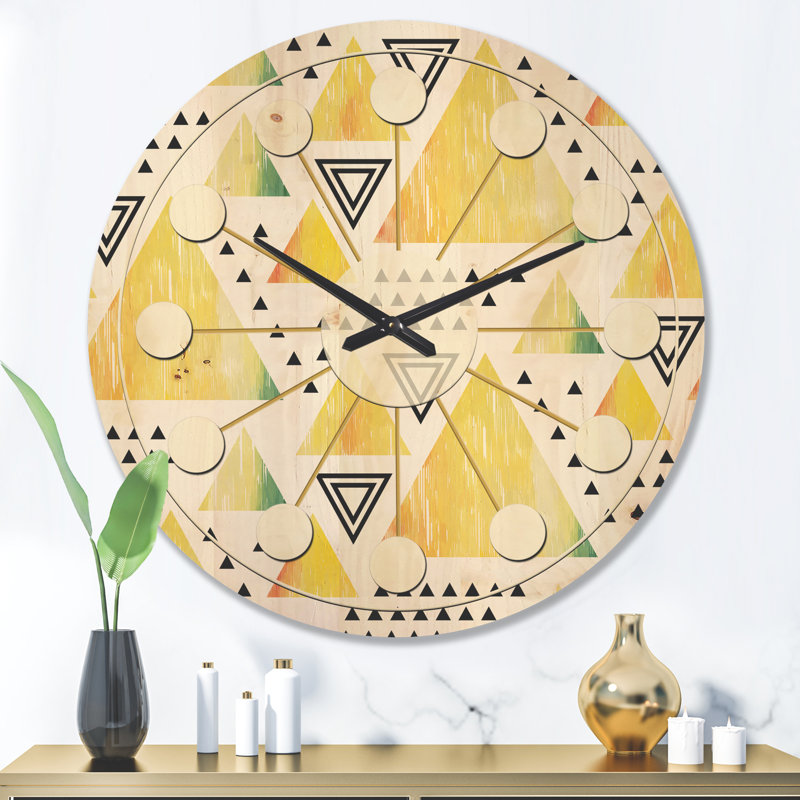 Horloge murale triangulaire en bois IV, Grand