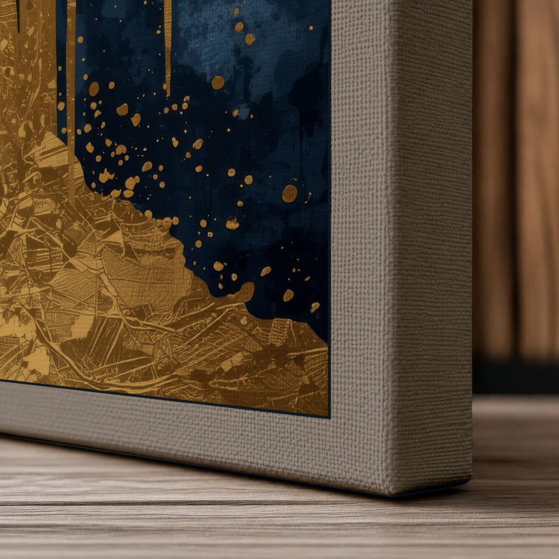 Gateway in Gold Art Deco - Wrapped Canvas, 24x16 - 61.0 x 40.6 cm, Taupe Border
