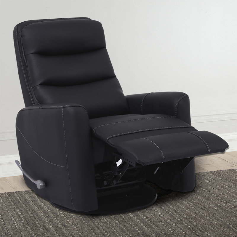 Casarez 31" Upholstered Manual Swivel Glider Recliner Two Pack, Black