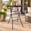 Table basse ronde pliante de 81 cm (32 po), table de bar pliante de 110 cm (43,3 po) pour fêtes et événements, ensemble de 2, noir