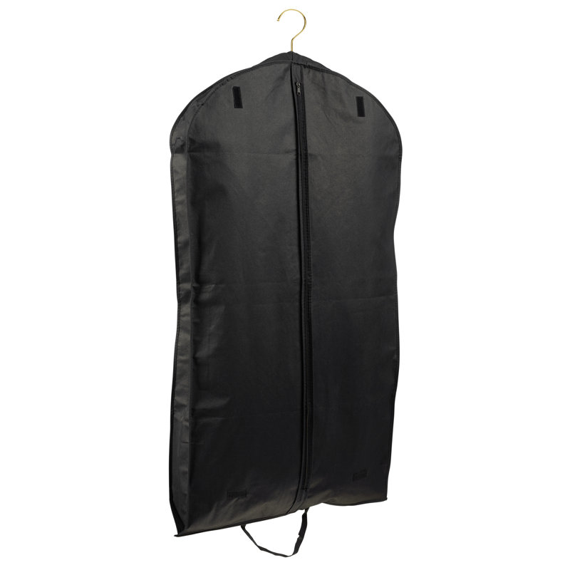 Black Breathable Polypropylene Suit Garment Bag with Handles