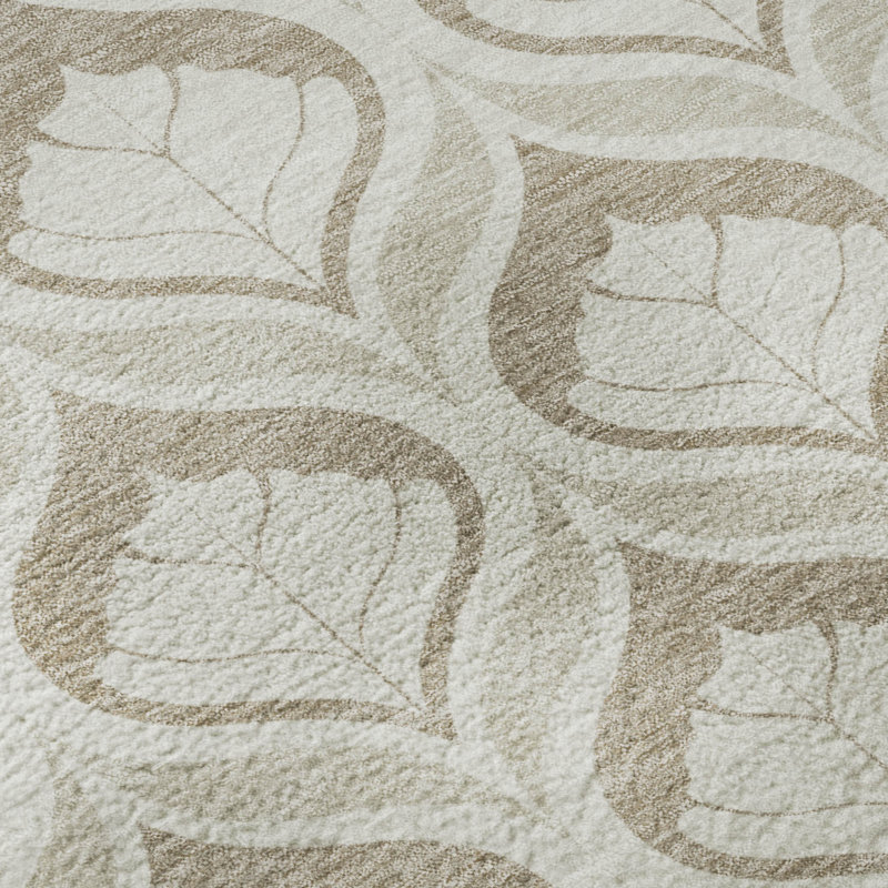 Tapis Ikat Mayfield AMF2379 lavable à la machine de qualité supérieure, Beige, 1 pi 8 po x 2 pi 6 po