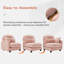 Canapé modulaire à quatre places en chenille rose avec combinaison flexible, mousse haute densité, coussins, 2 coussins décoratifs pour chambre à coucher, aménagement, éponge de résilience, espaces de lecture