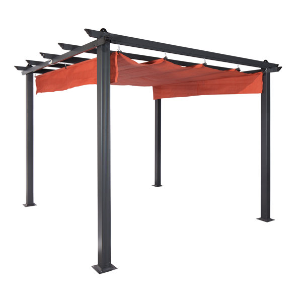 Pergola 3x2 m Garden Gazebo with Retractable Polyester Roof with Resistant  Coating for Celebrations Parties Weddings Gray