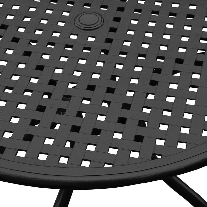 Table de salle à manger en aluminium Jesusa, Noir