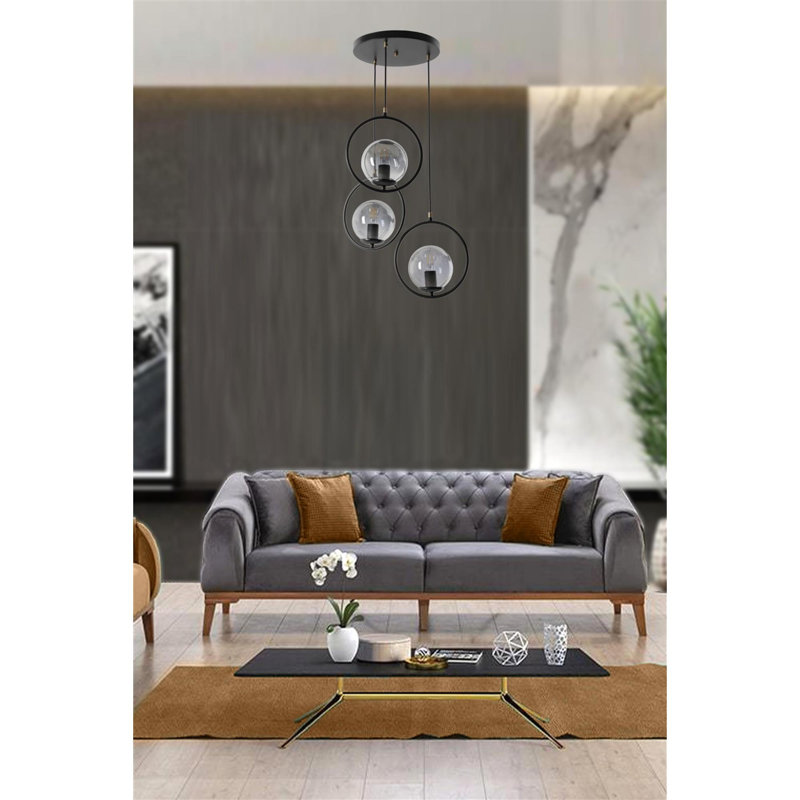 Culebra 3 - Light Cluster Pendant, Black, Grey
