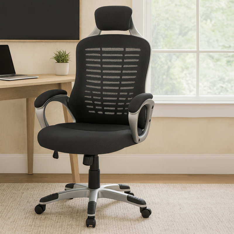 Mesh Desk Chair, Dark Grey