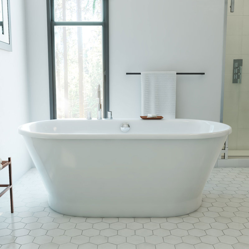 Dreamline Caribbean 66 In. W X 36 In. D Freestanding Bathtub In White