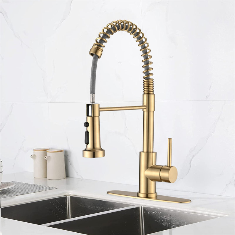 Pull Down Sprayer Spring Kitchen Sink Faucet