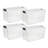 Sterilite Clear Plastic Stackable Storage Bin with White Latch Lid
