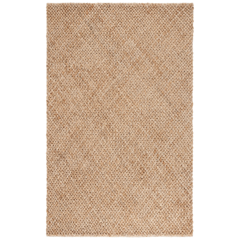 Jilek Flatweave Jute & Cotton Solid Color Rug in Natural, Rectangle 8' x 10'
