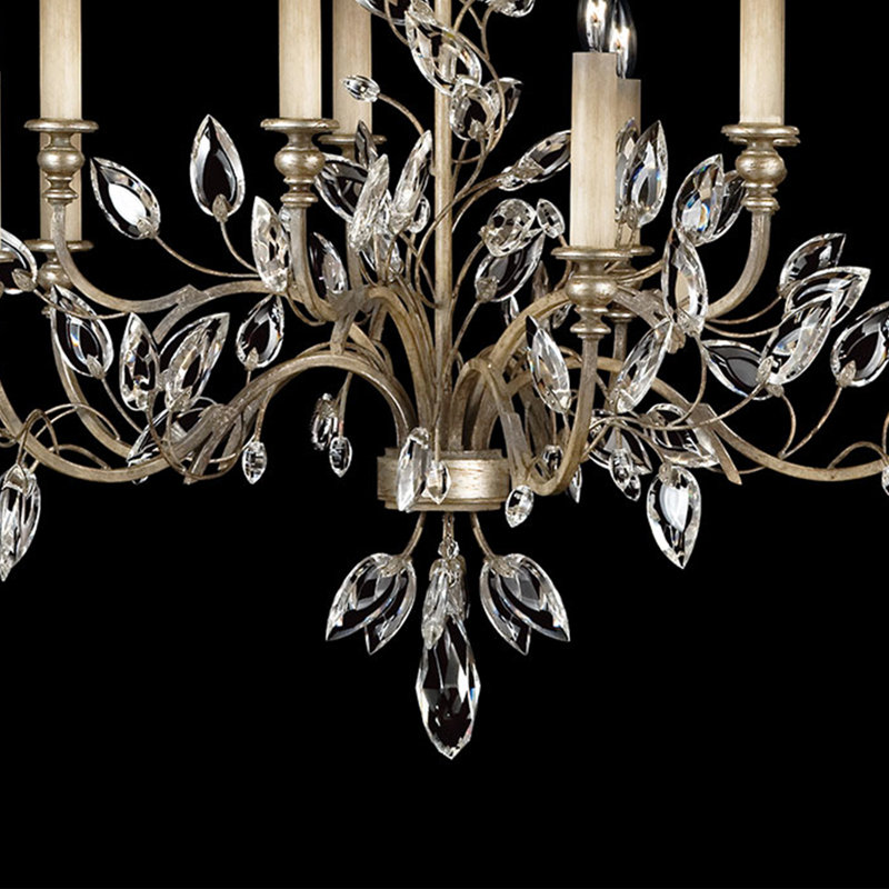 Crystal Laurel 10 - Light Crystal Chandelier, Brass
