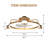 Starry Night Light 28" LED Gold Ceiling Fan with Dimmable Light and Remote Low Profile Fans