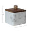 Contenant en marbre avec couvercle en bois d'acacia