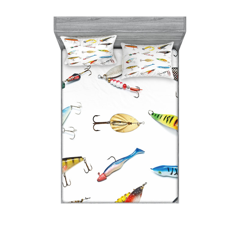 Multicolore drap-housse et coussin décoratif Ambesonne, Ensemble de draps pour très grand lit californien