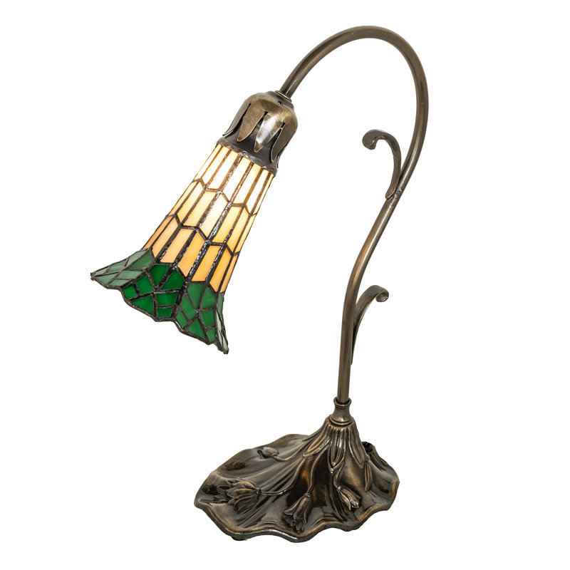Aveley Arched Table Lamp, Amber/Green
