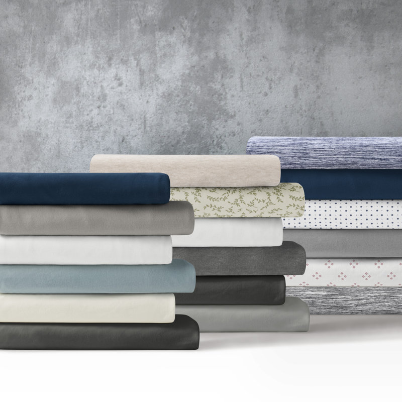 Twin Polka Dot Navy Cotton Jersey Knit Sheet Set