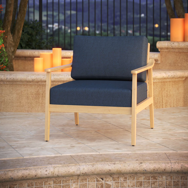 Amala Sunbrella® Outdoor Deep Seating Cushion, 28.5" W x 28.5" D, Sunbrella® Spectrum Indigo Plainweave