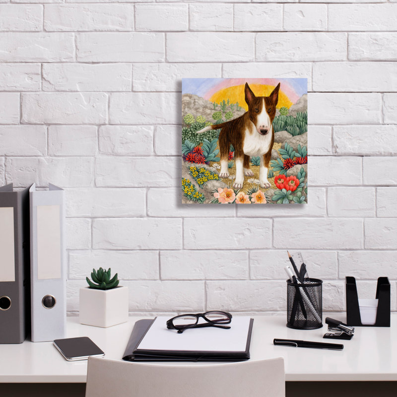 «Bull Terrier» par Gale Pitt, art mural sur toile, 12 po x 12 po, H 12 po x l 12 po