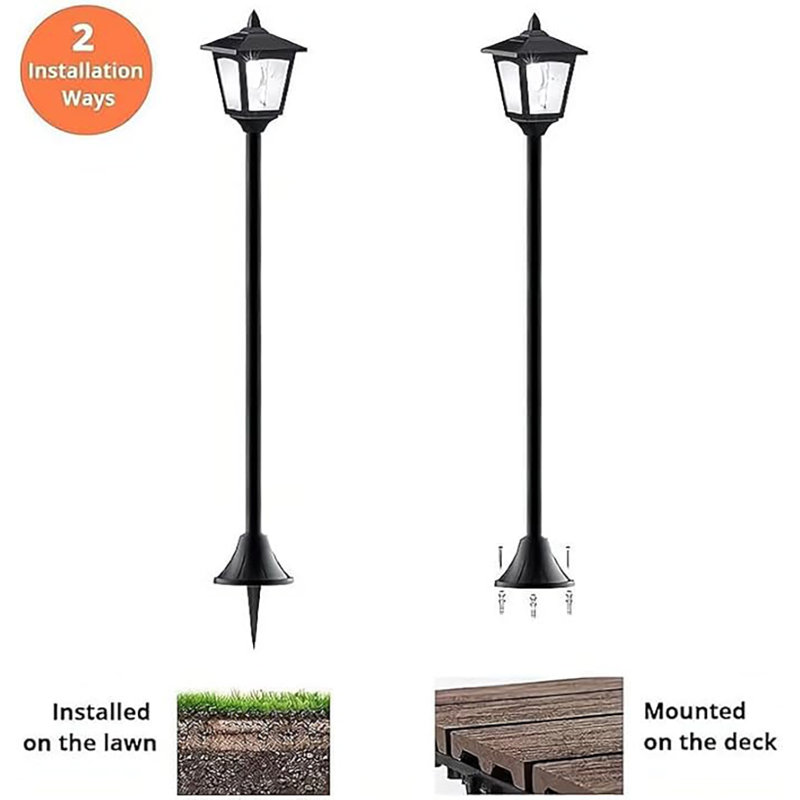 4 Pack 40" Solar Post Lights Outdoor, Led Dusk To Dawn Waterproof Lights For Yard & Pathway
