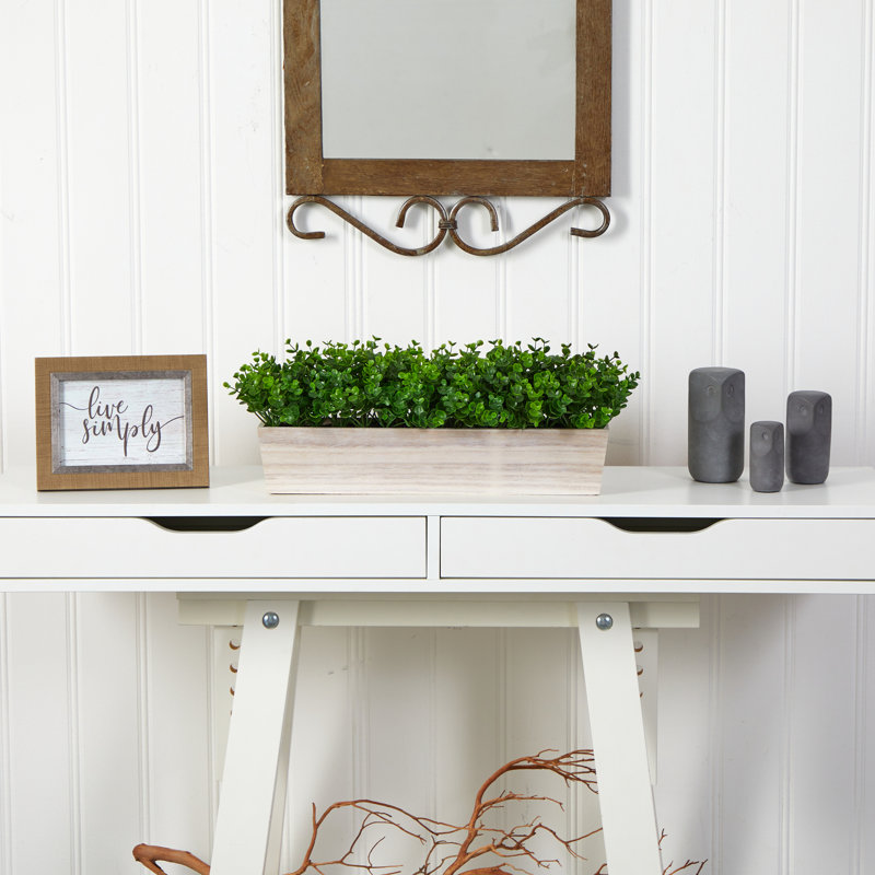 8'' Faux Eucalyptus Plant in Wood Planter