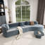 Canapé modulaire de 132 po au design incurvé, canapé modulaire en chenille 2 pièces avec 4 coussins, éponge moelleuse et coussin à ressorts, grand canapé modulaire en éponge pour le salon-1365291321