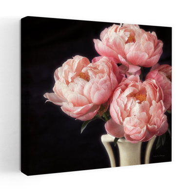 Art contemporain pivoines corail VI
