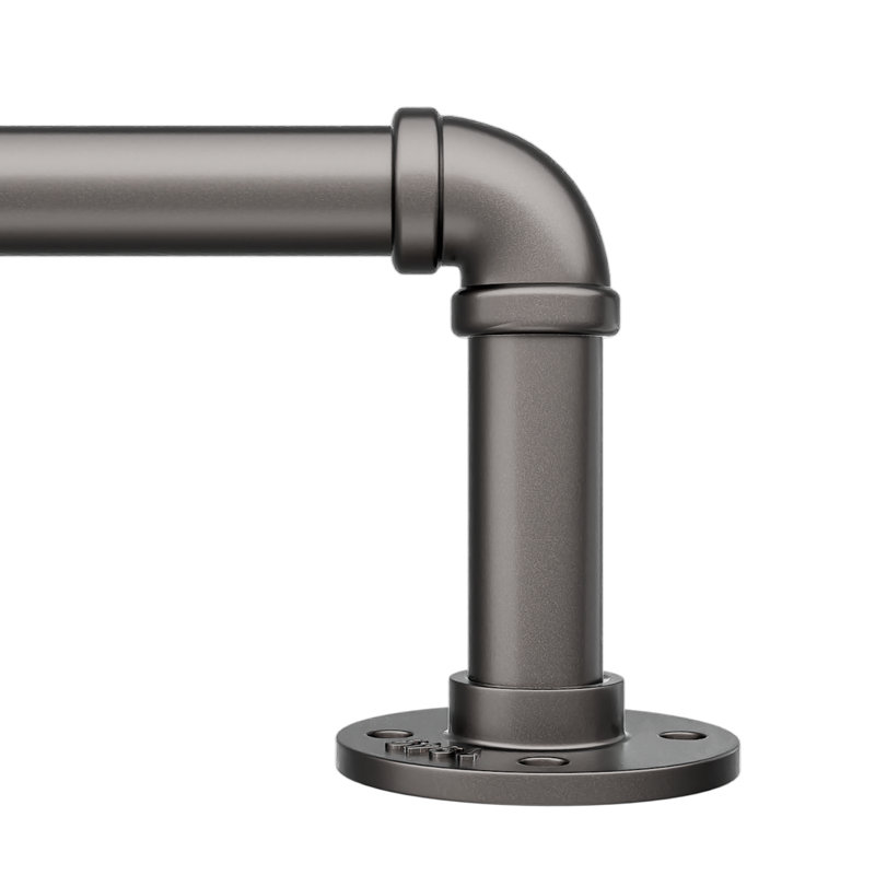 Tringle à rideaux industrielle ajustable noire résistante à la rouille Einstein, 32" - 168", Gris foncé