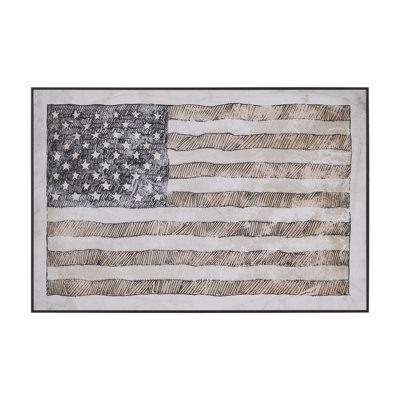 Drapeau des États-Unis par Studio, reproduction d'art encadrée à la main