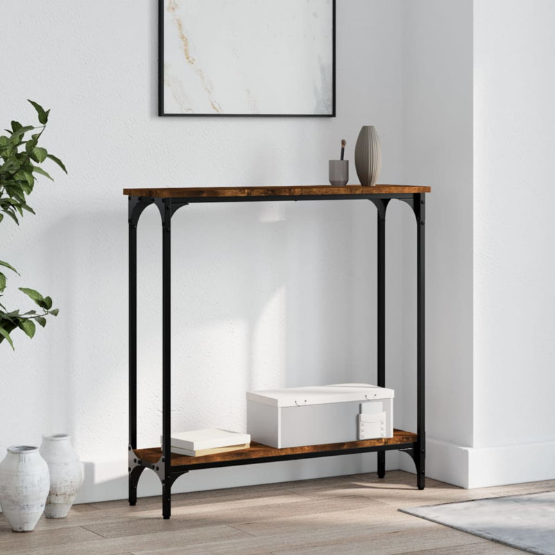 Console Table, 75cm H x 75cm W x 22.5cm D, Smoked Oak