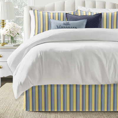 Gino Stripe Cotton Tailored Bed Skirt