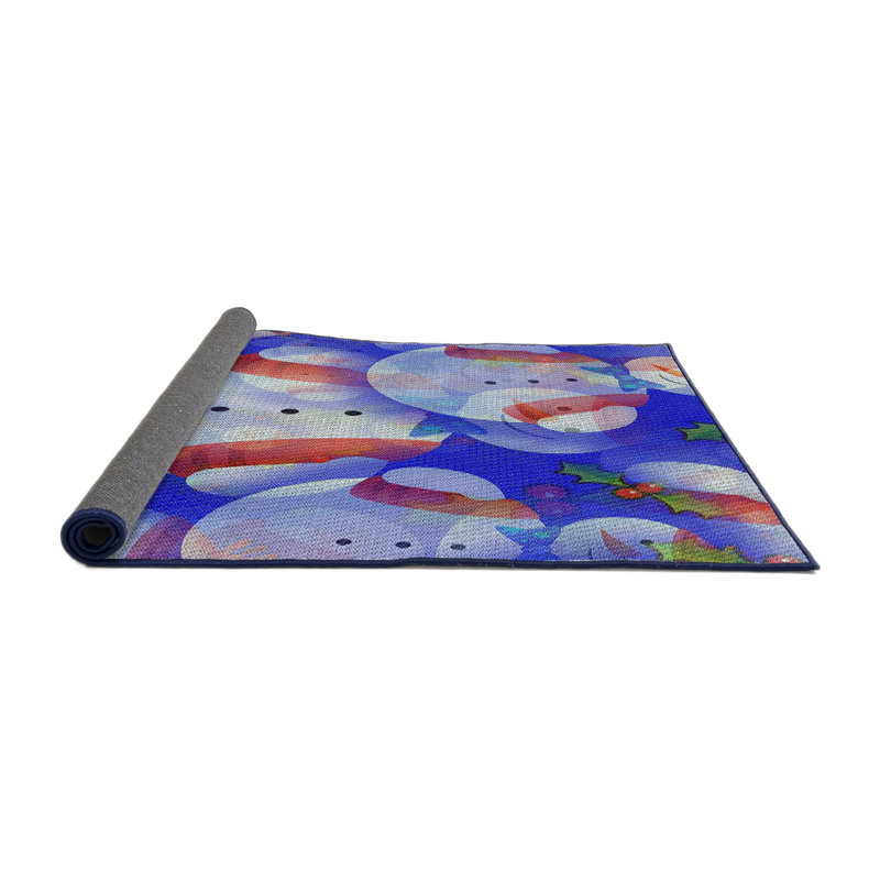 Tapis décoratif bleu sincope, Rond 5 pi