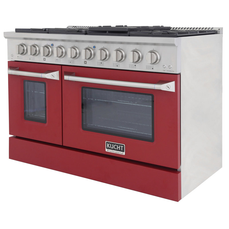 Kucht 48'' W Dual Fuel Range, Natural Gas, Red