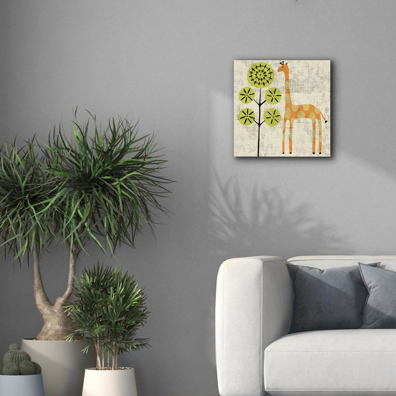  «Ada's Giraffe» par Chariklia Zarris, art mural sur toile, 18 po x 18 po